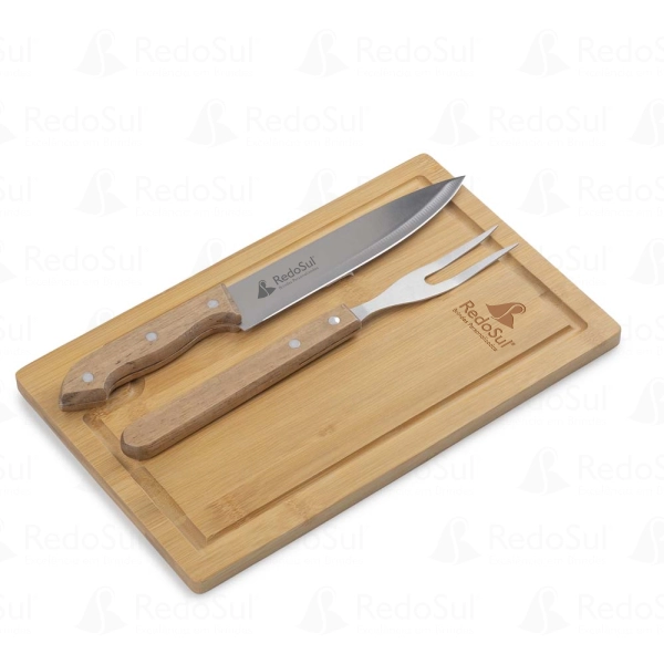Kit Churrasco Personalizado de Bambu com 3 Peças Kit Churrasco Personalizado de Bambu com 3 Peças